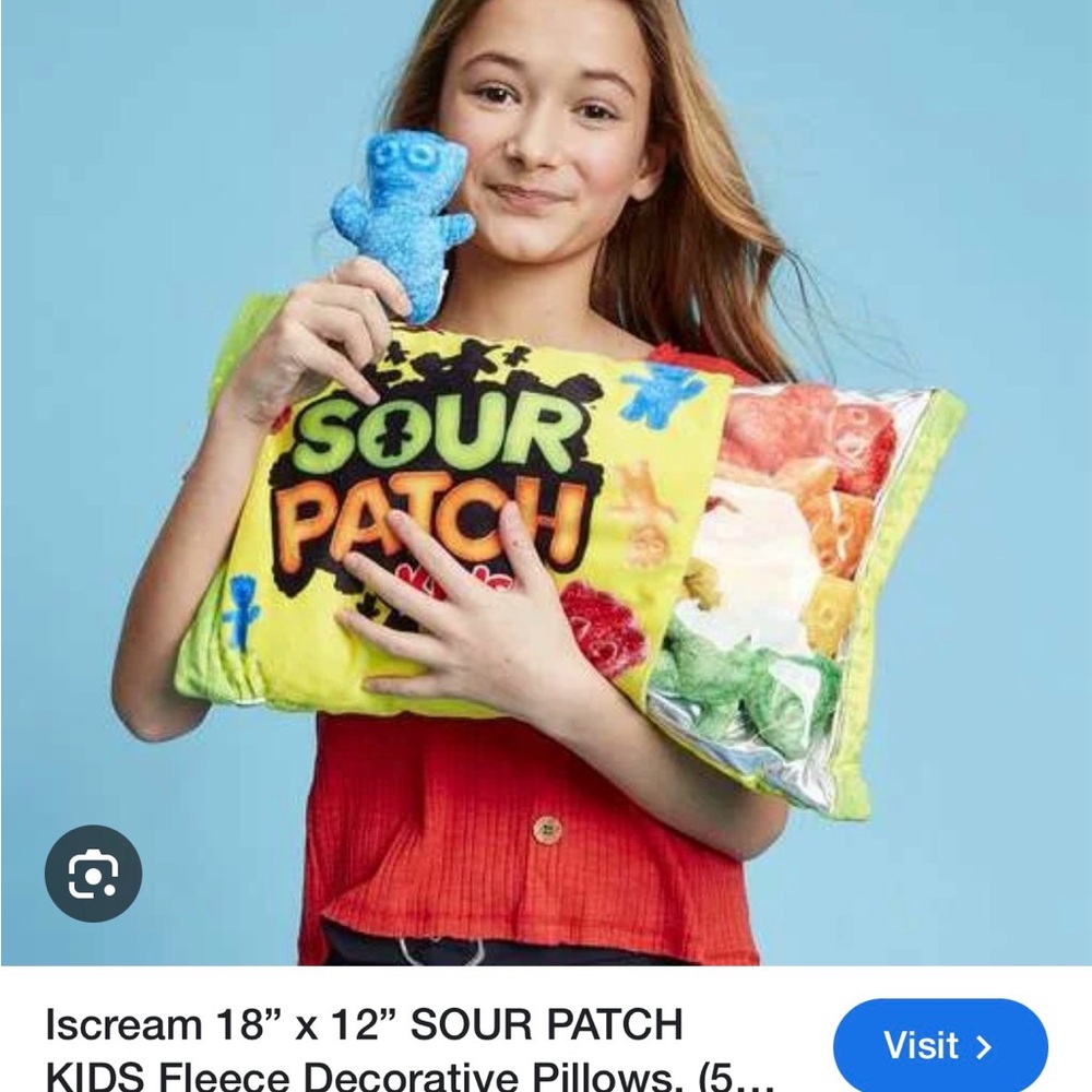 Plush Pillow with Blue Stuffed Toy